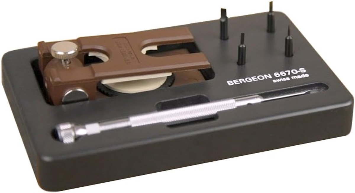 Schroefverwijderaar Horloge - Band Schroef Tool - Horloge Reparatie - Houten Handvat - 160 Gram