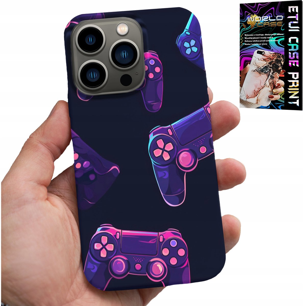 HOESJE VOOR IPHONE 16 PRO MAX - HOESJE VOOR GAMERS, MET GAME-PATRONEN EN GLAS