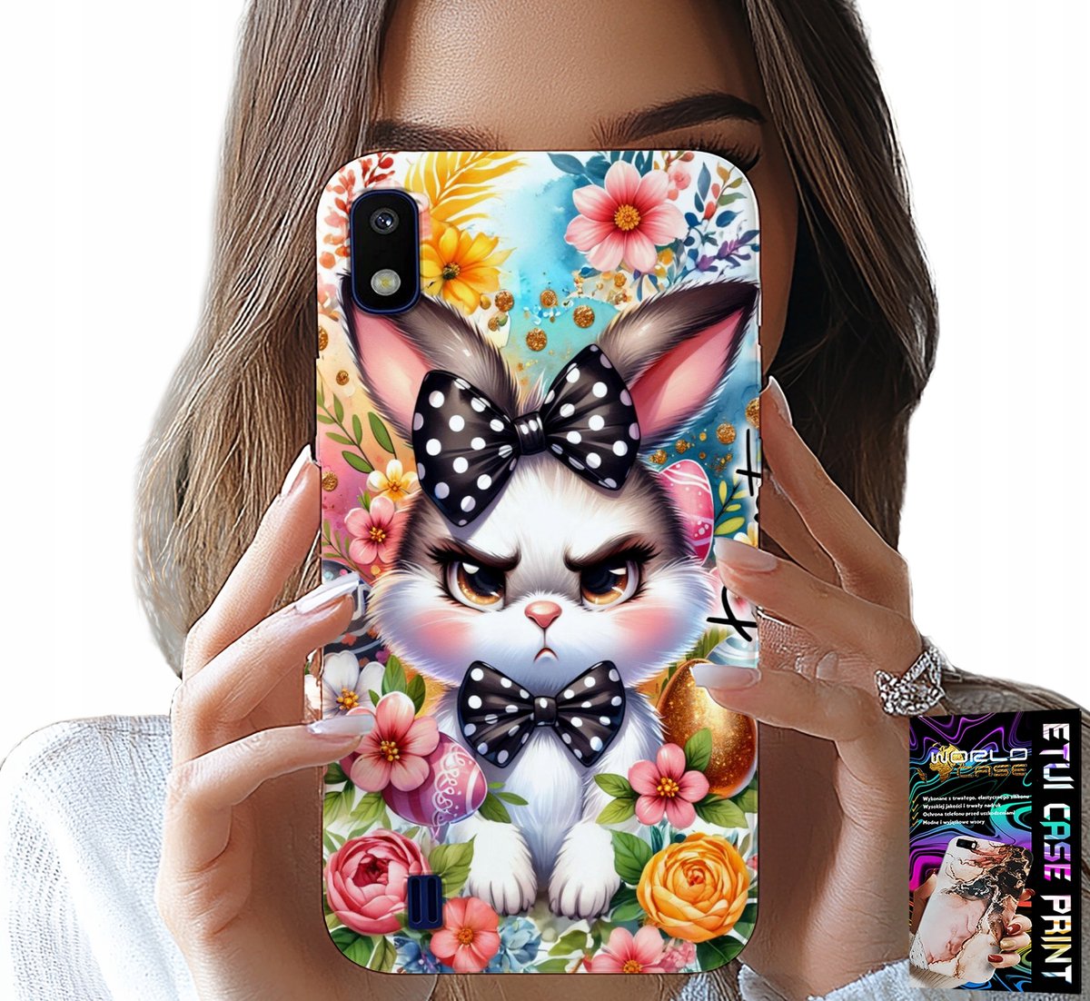 HOESJE VOOR SAMSUNG A10 - PAASHAAS, HAAS, EIEREN + GLAS