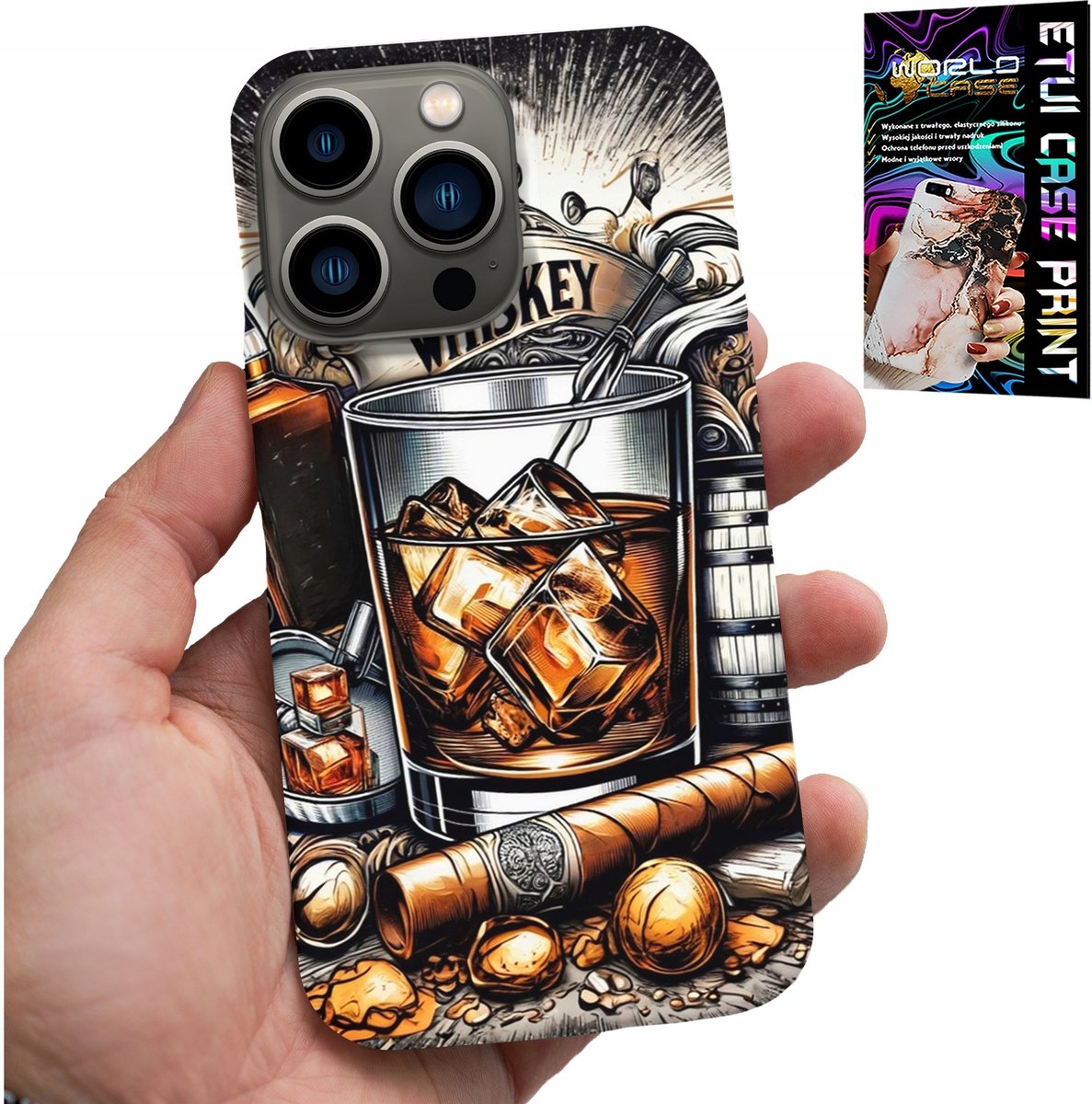 IPHONE 15 PRO HOESJE - WHISKY-SIGAR PATROON VOOR HEREN ACHTERKANT