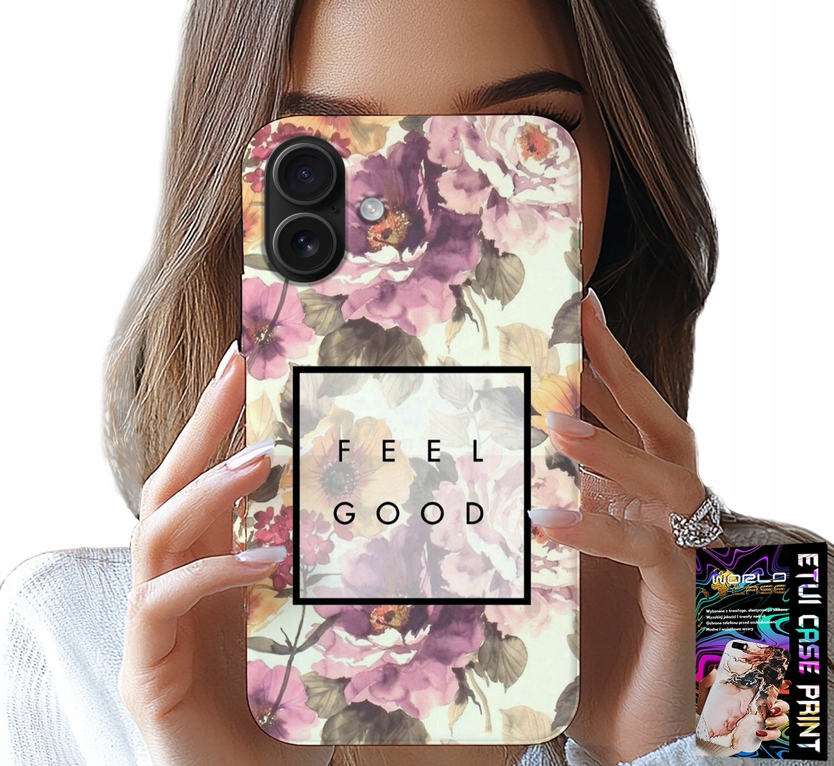 HOESJE VOOR IPHONE 16 PLUS - BLOEMENPATROON, MODIEUS VOOR DAMES + BRIL