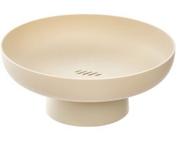 5Five Fruitschaal Nordic - op voet - beige - kunststof - D26