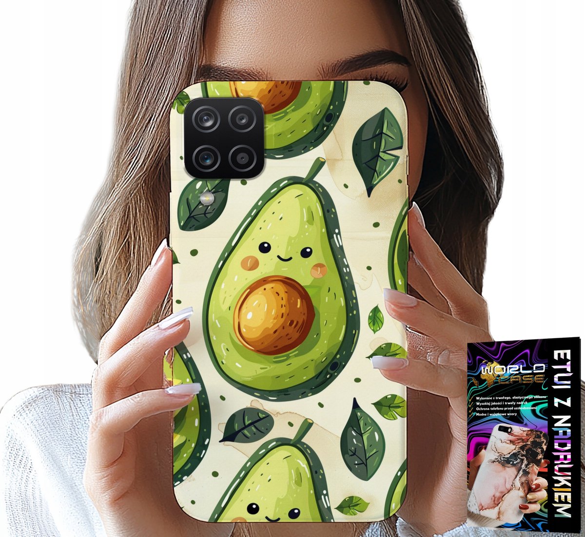 HOESJE VOOR SAMSUNG GALAXY A22 5G - LEUKE HOES MET LACHENDE AVOCADO
