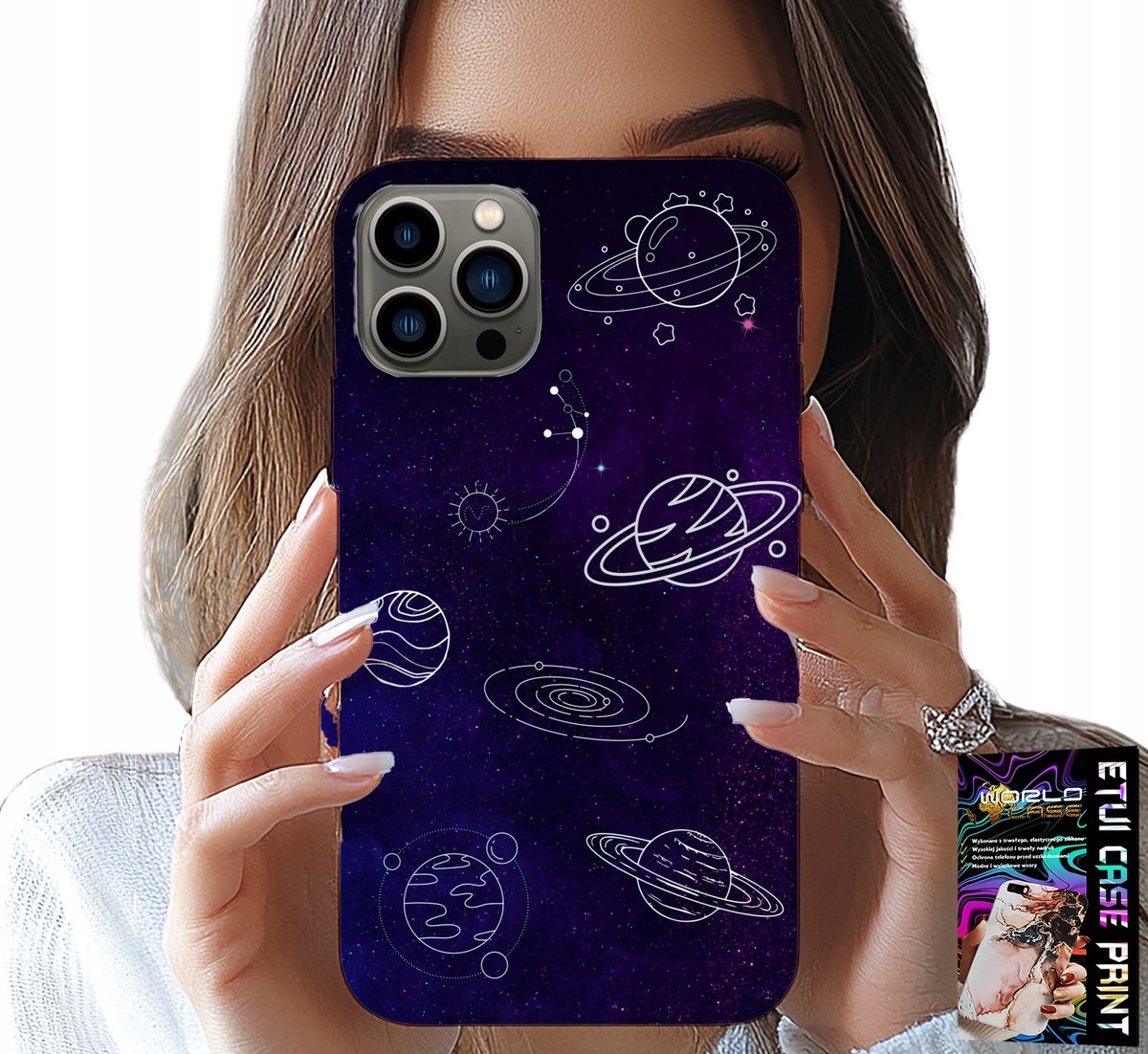 HOESJE VOOR IPHONE 11 PRO MAX - PATRONEN MET RUIMTEPLANETEN, STERREN EN MELKWEG