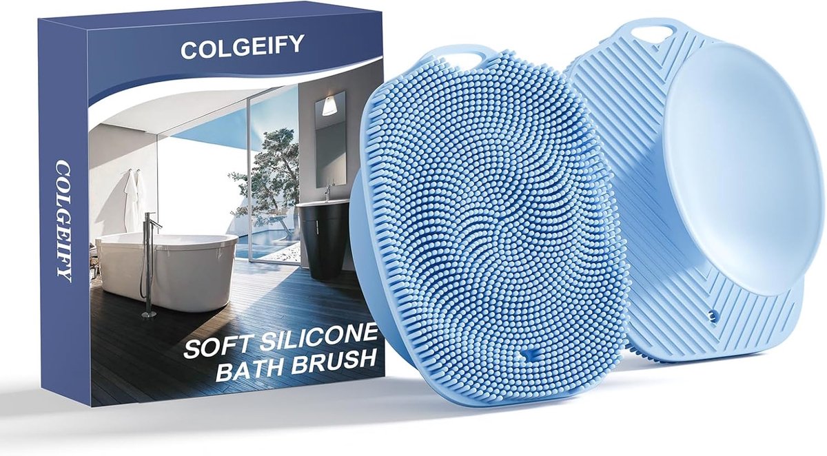 Siliconen Bodyscrubber - Zachte Borstel - Douche Reiniging - Met Zuignap - Groot Formaat