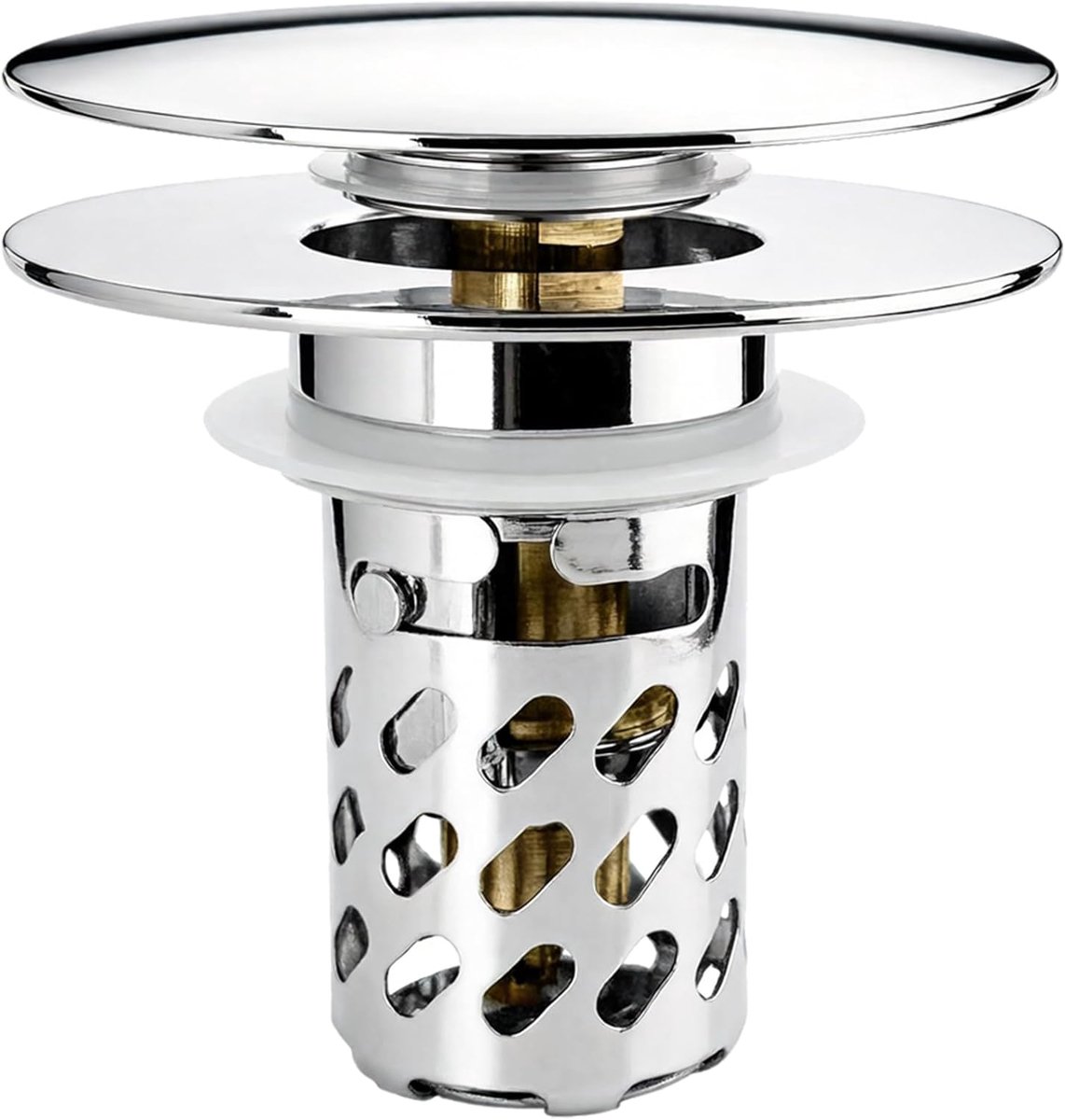 Universele Afvoerplug - Badkamer Keuken Plug - Water Dicht Maken - Anti Verstopping Filter - Ø 26-46 mm - Zilverkleurig