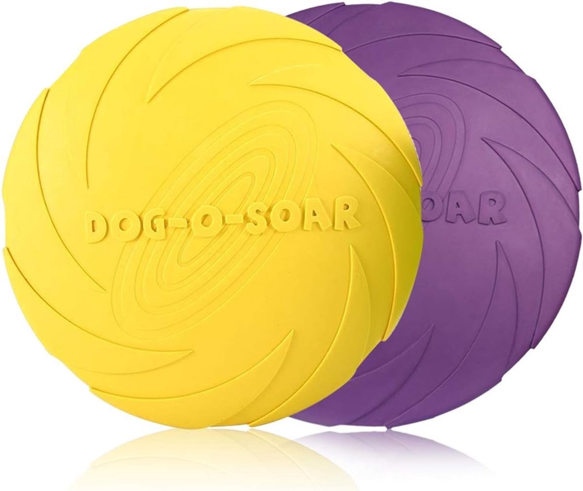Honden Frisbee – Vliegende Schijf – Interactief Spel – Duurzaam Natuurrubber – 18cm Diameter – Geel Paars