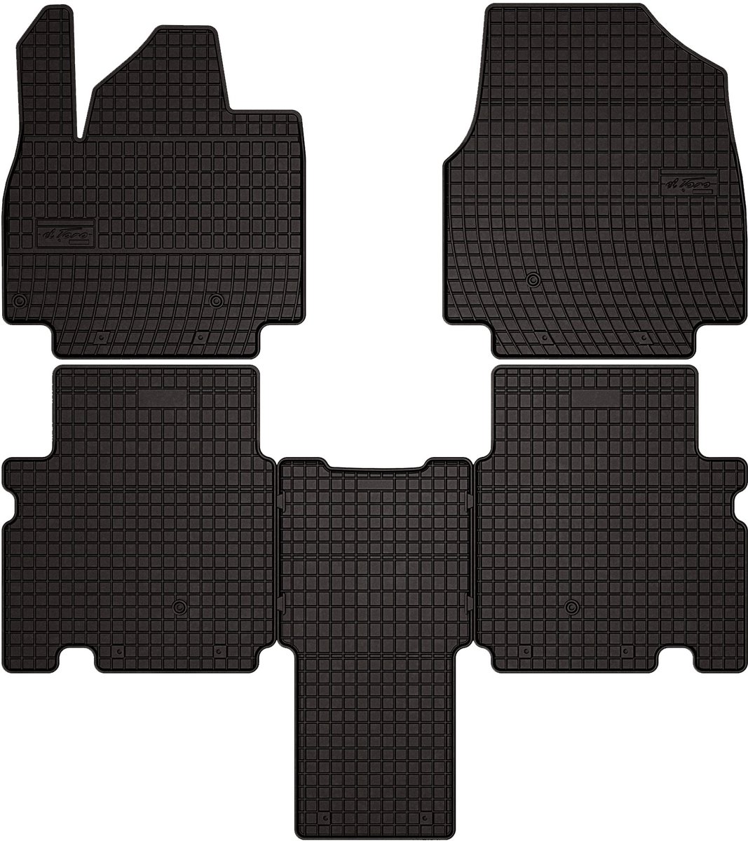 Wielganizator SolidPRO Serie - Zwarte Rubber Automatten - Kia EV9 - Op Maat Gemaakt - Anti-Glijrand