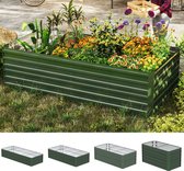 Moestuinbak van Verzinkt Staal – Open Bodem – Verhoogde – Roestvrij – Voor Tuin, Balkon & Terras – ca. 1730 L – 240 × 120 × 58 cm – Groen