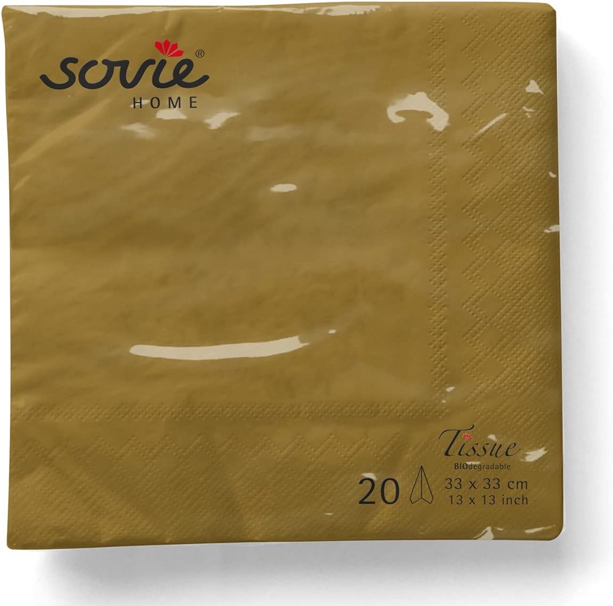 Luxe Gouden Papieren Servetten 3-laags (20 stuks) 33x33 cm - Elegant voor Feest & Bruiloft