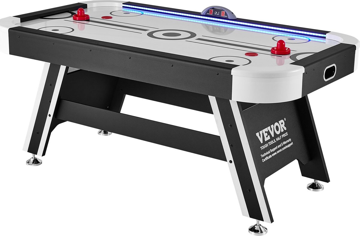 VEVOR Luchtaangedreven Hockeytafel Sport Hockey Spel Duwers Pucks Led 1,83m