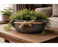 Brynxz - Schaal - Met Touw - Landelijk - D.35 H.12- Stoer sober- sfeervol- decoratie- Moederdag