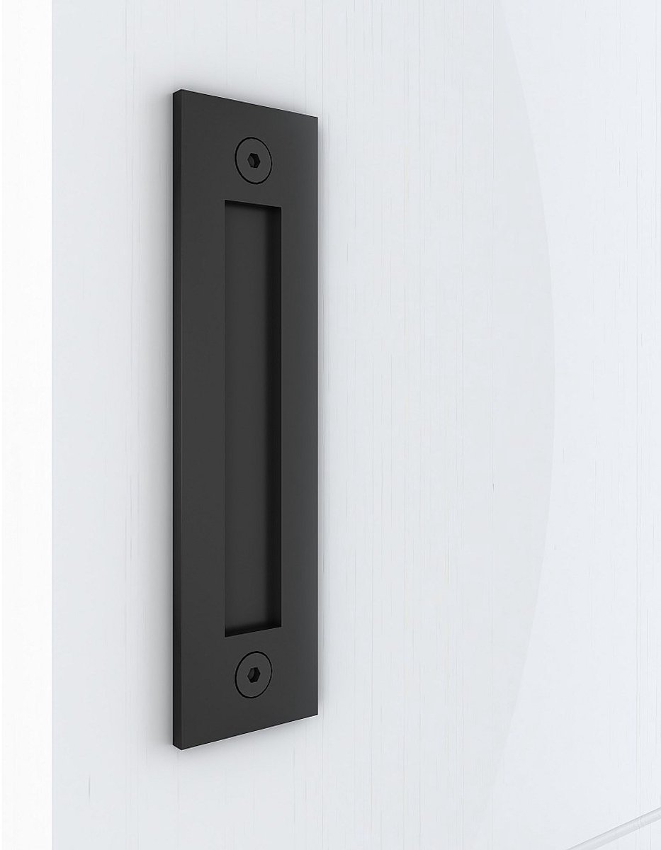 Vente-unique Schuifdeur in hout en MDF met weggewerkte rails - Wit - 93 x 210 cm - SOMIRI