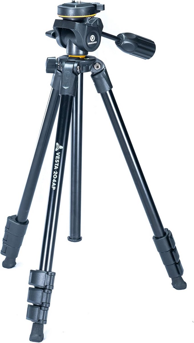 Lichtgewicht Aluminium Statief met Panoramische Kop - 4-Delig en Compact