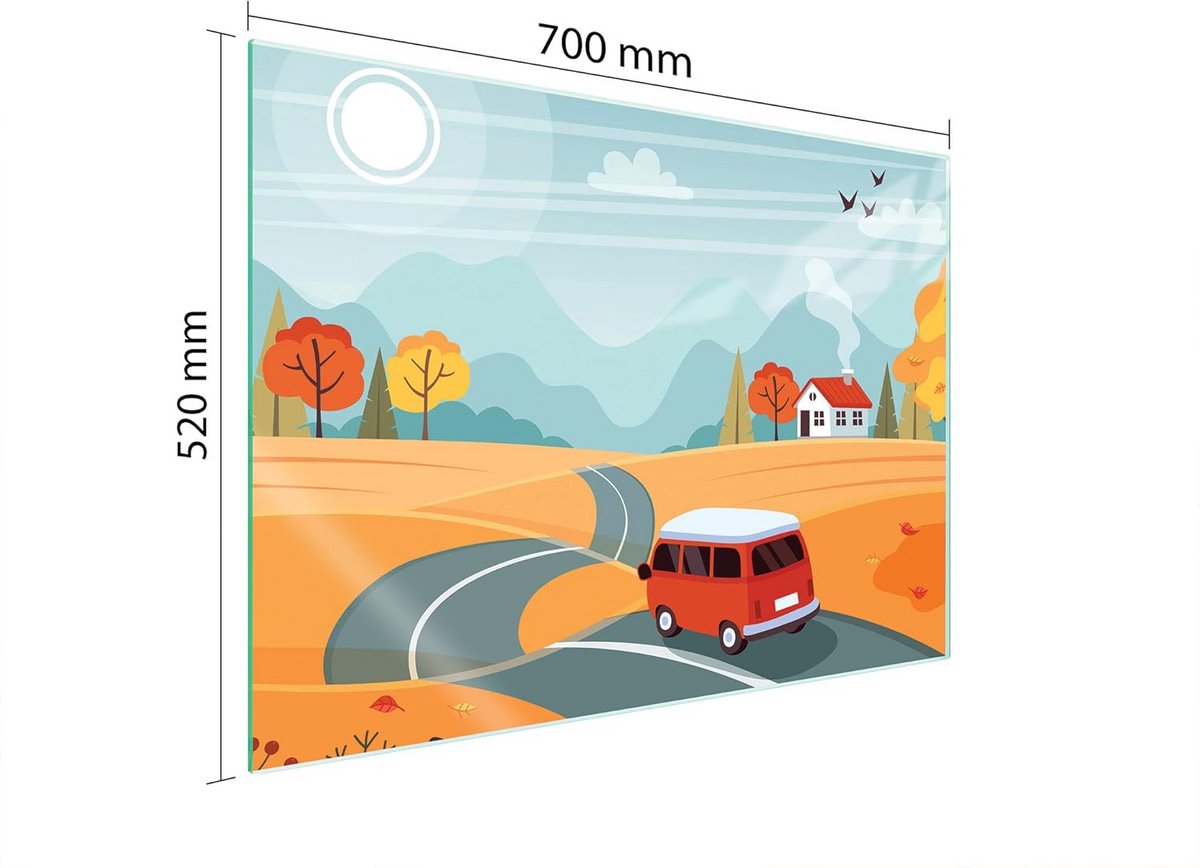 Universele Glazen Afdekplaat voor Kookplaat Spatbescherming & Snijplank (70x52 cm)
