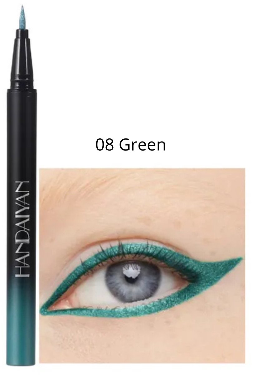 Vivid Metallic Liquid Eyeliner - 08 Green - Waterproof - 0.8ml