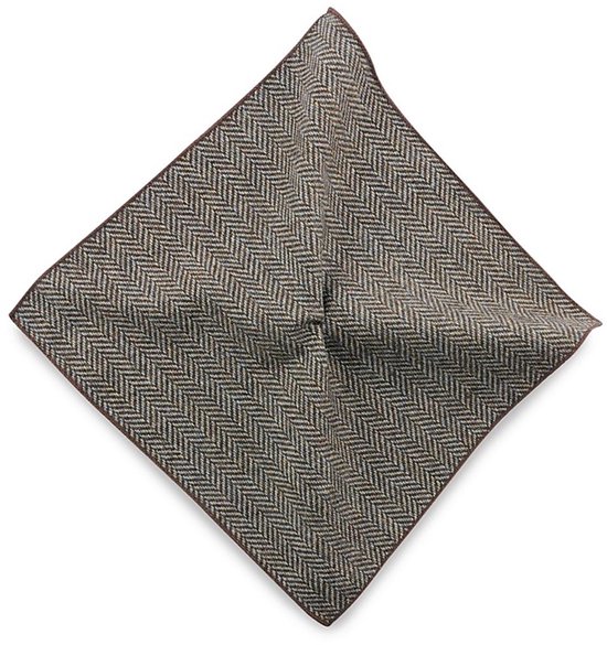 Harris tweed Flat cap Donker Bruin Visgraat - Black Tie