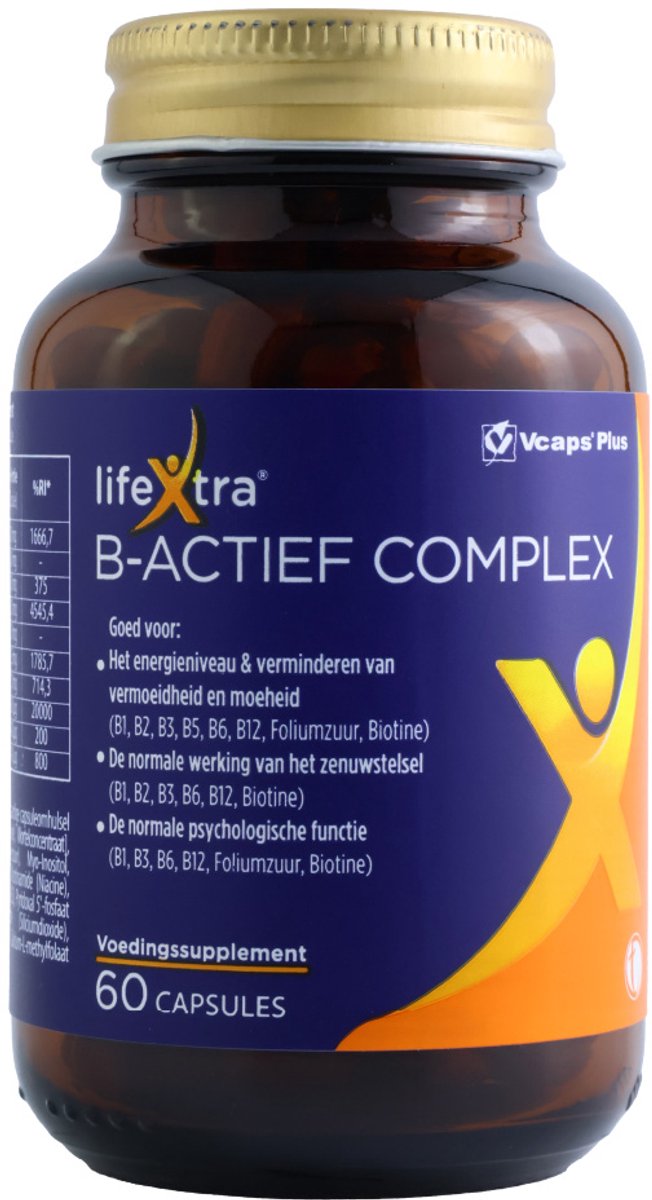 LifeXtra B-Active Complex - Bioactief Vitamine B-Complex - 60 Capsules - Vegan