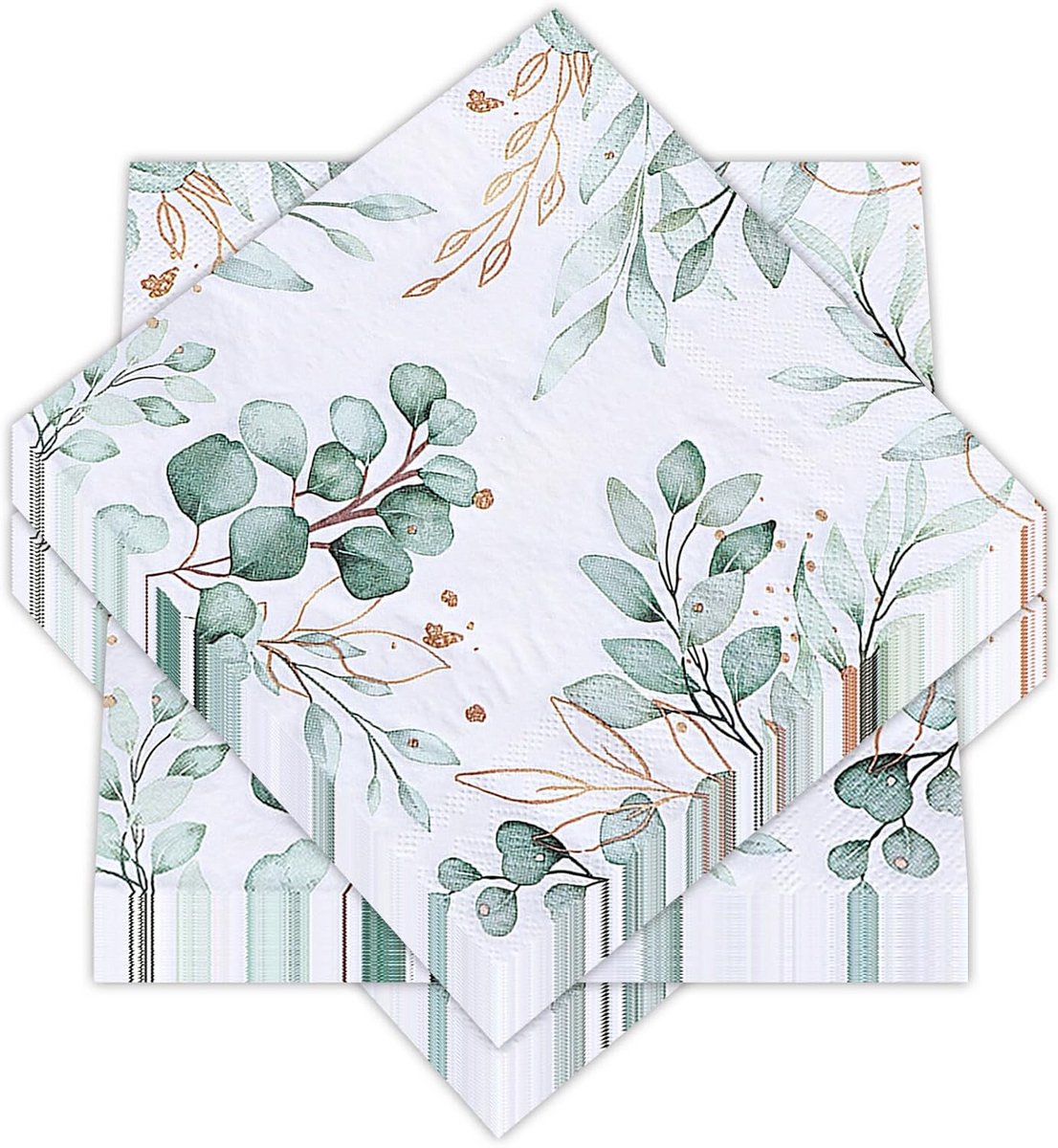 Servetten Papier Eucalyptus Groen Vintage 60 Stuks 33x33cm Bruiloft Decoratie
