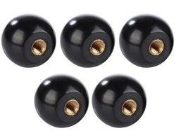 Zwarte Ronde Bakeliet Hendel Knop voor Machine Tool Vervanging M8*32 - Set van 5