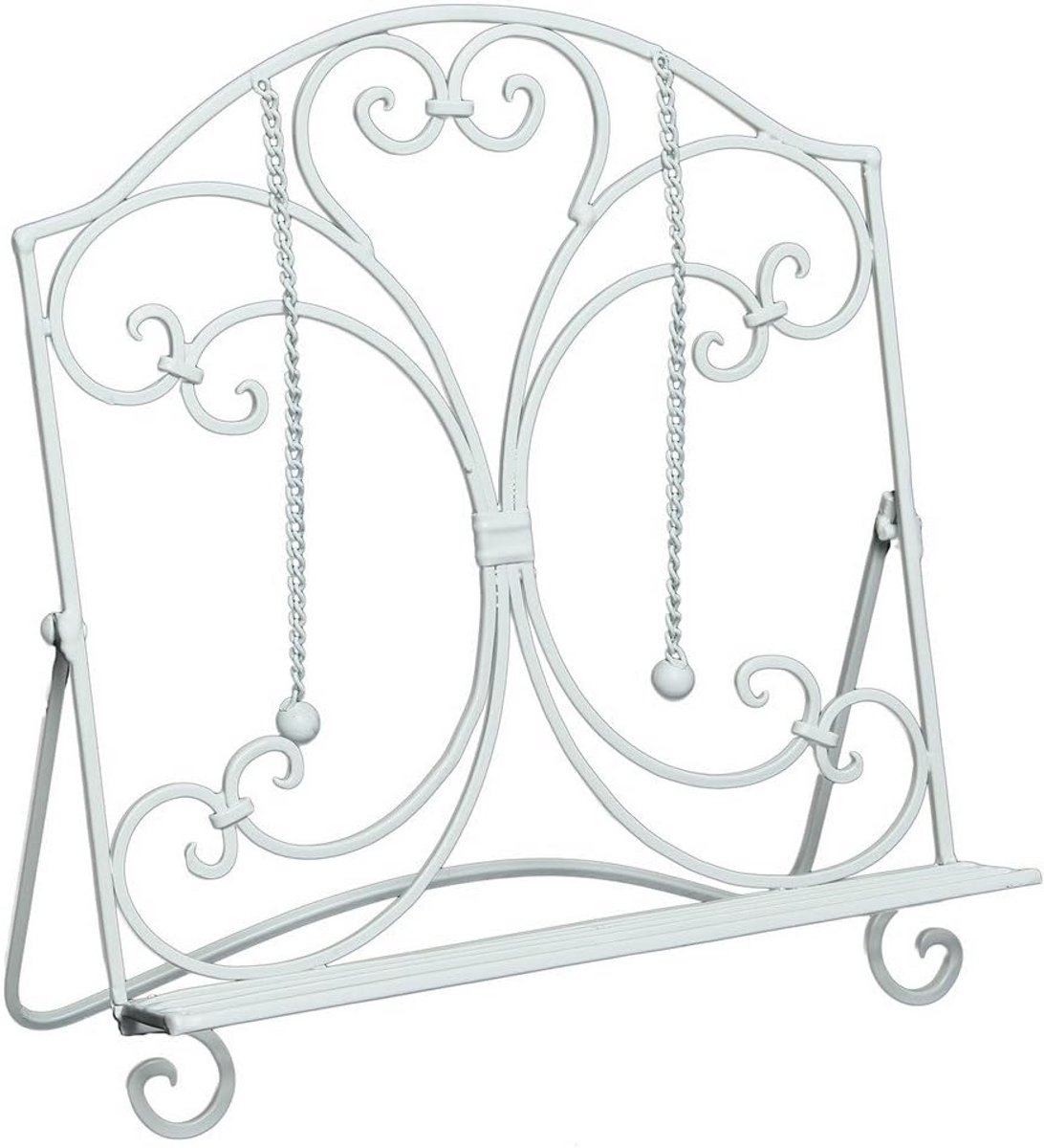 Witte metalen kookboekenstandaard 33 cm