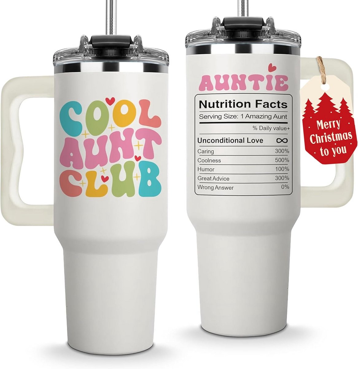 Grote 40 oz Beker met Rietje en Deksel - Isoleert Dranken Koud of Warm