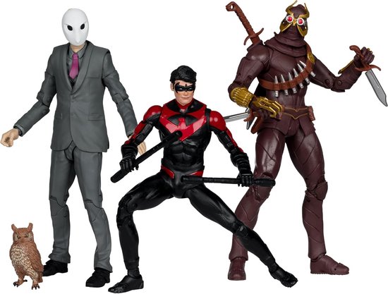 DC Multiverse Nightwing vs Talon & Uil Actiefiguur Set (3-pack)