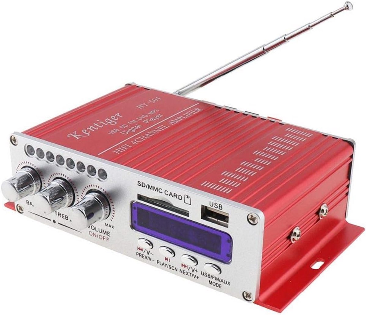 4 Kanaals Auto Audio Versterker 160W Digitale High Performance met MP3 Speler