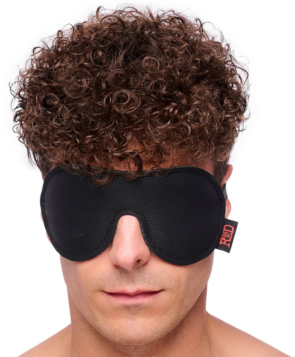 leren oogmasker - zwart