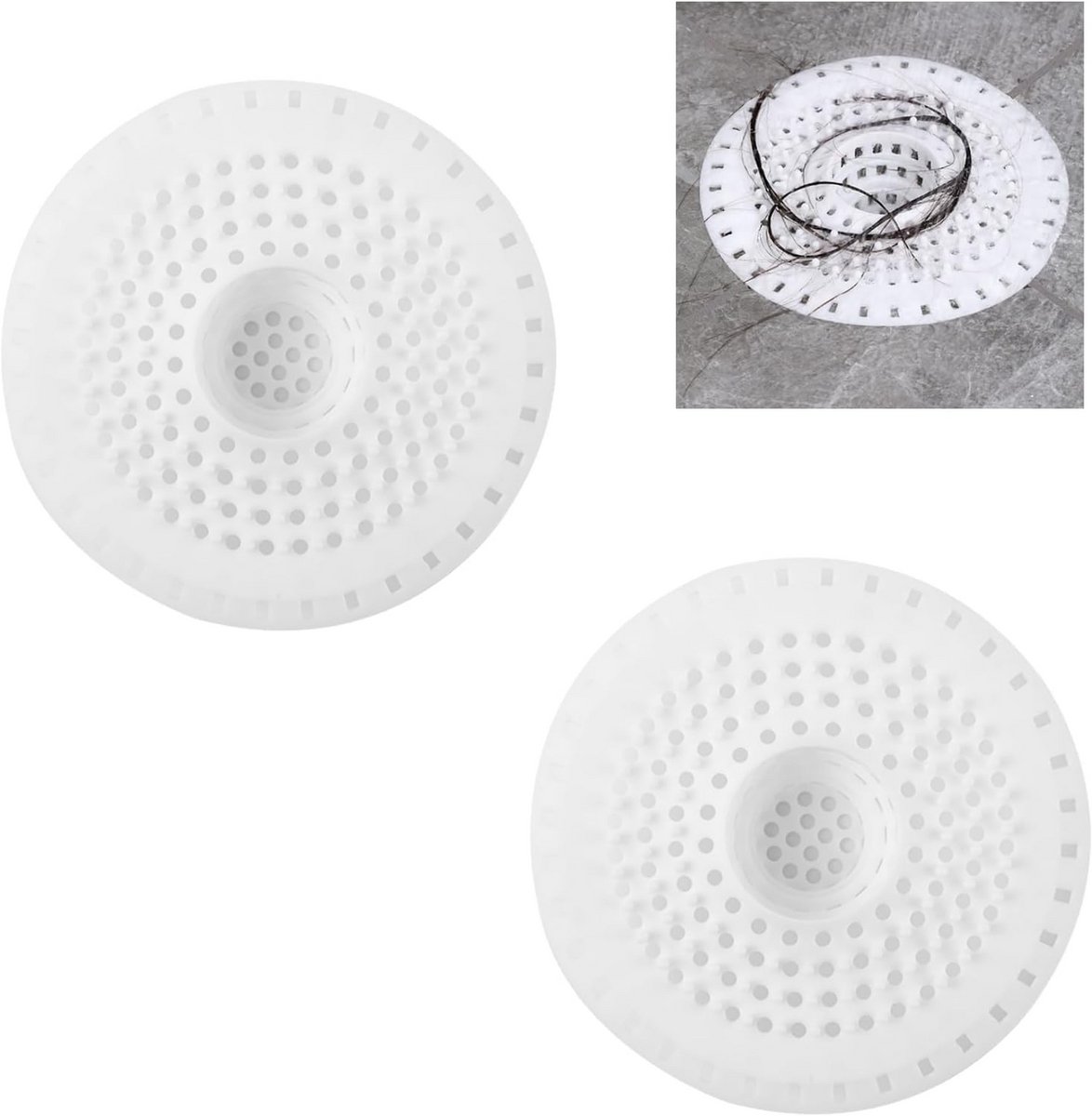 2x Universele Afvoerzeef Siliconen - Haarvanger Douche Putjesfilter Keuken & Badkamer