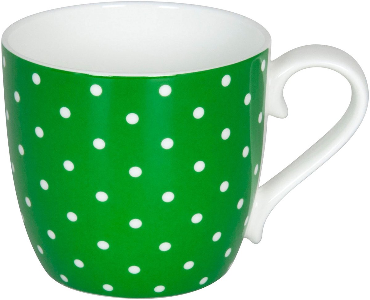 Könitz Little Dots Apple mok, beker, koffiemok, porselein, groen, 400 ml, 11 2 057 2344