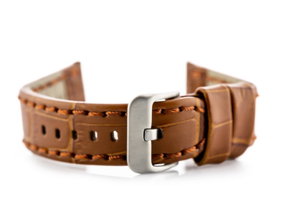 Pacific - Horlogeband - Camel - 20mm - Metalen Gesp