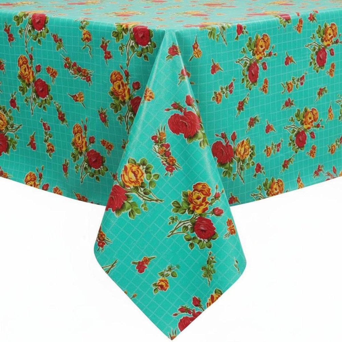 Protecttable - Mexicaans tafelzeil Rosedal Mint 120x110cm - Tafelkleed Afwasbaar - Kunststof