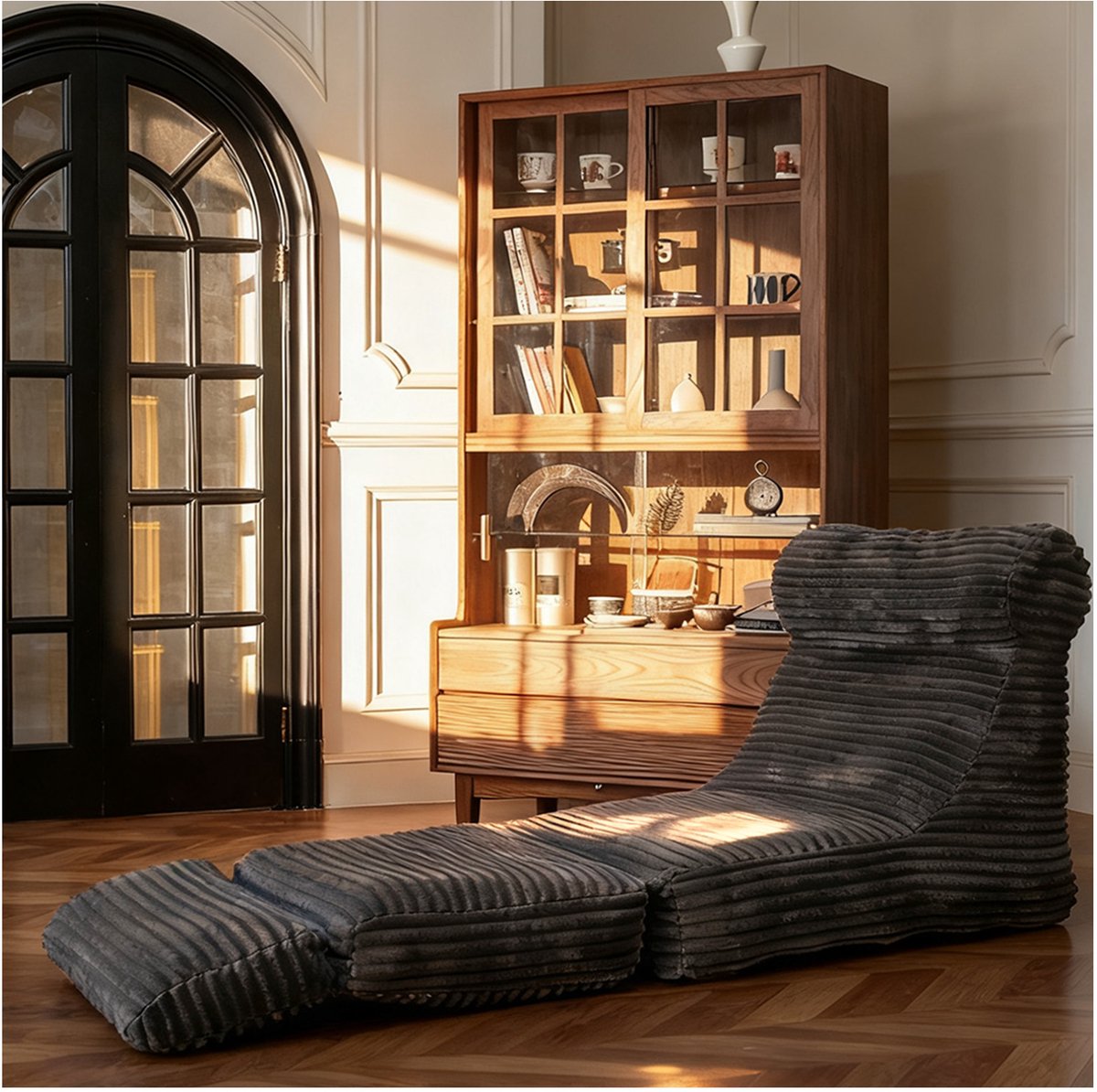 OKWISH Loungestoel 190 Cm - Verstelbaar Van Zitstoel Naar Ligbed - Ergonomisch Met Hoge Di
