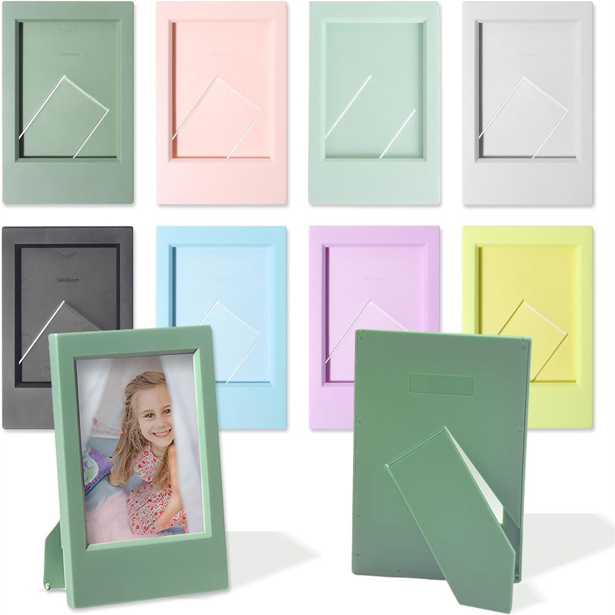 QTTVBTNA -Rechthoekige fotolijst 9.2 x 6.1 cm - mini houder voor 3 inch foto's - creatieve en eenvoudige decoratie - 8 Stuks