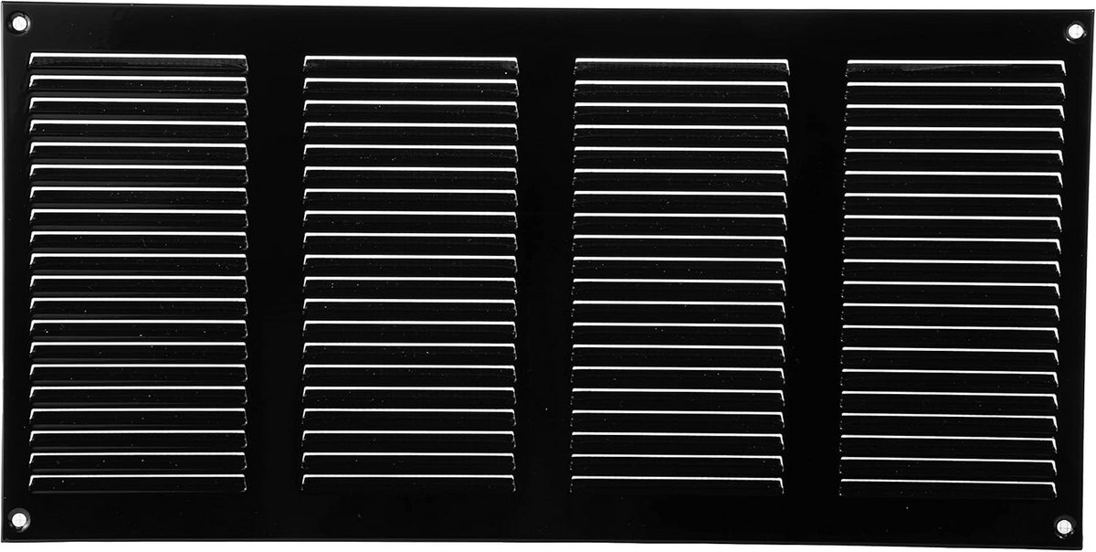Ventilatierooster 40 x 20 cm - Zwart - Metalen Luchtteruglooprooster met Ongediertebescherming