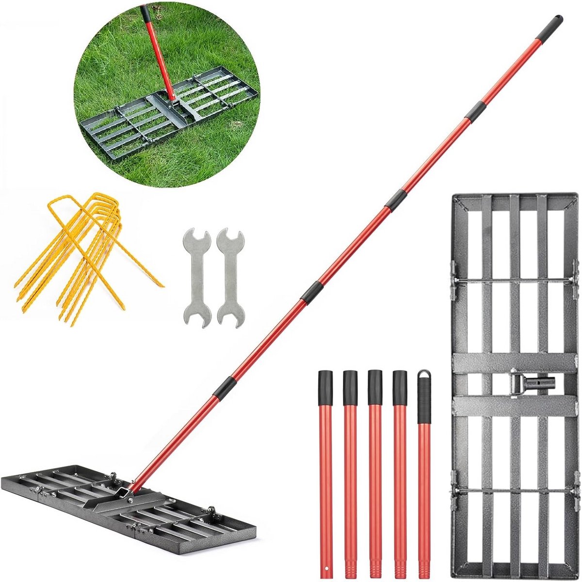 Gazonnivelleringshark met Verstelbare Handgreep - Perfect voor Tuin en Gras