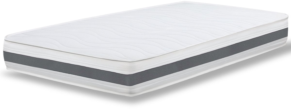 The White Stone Matras 120x190 cm van hypoallergeen Waterfoam, 25 cm | Vulling van katoen en hoes van ademend 3D-stof, anti-huisstofmijt en schimmelwerend | Gemaakt in Italië
