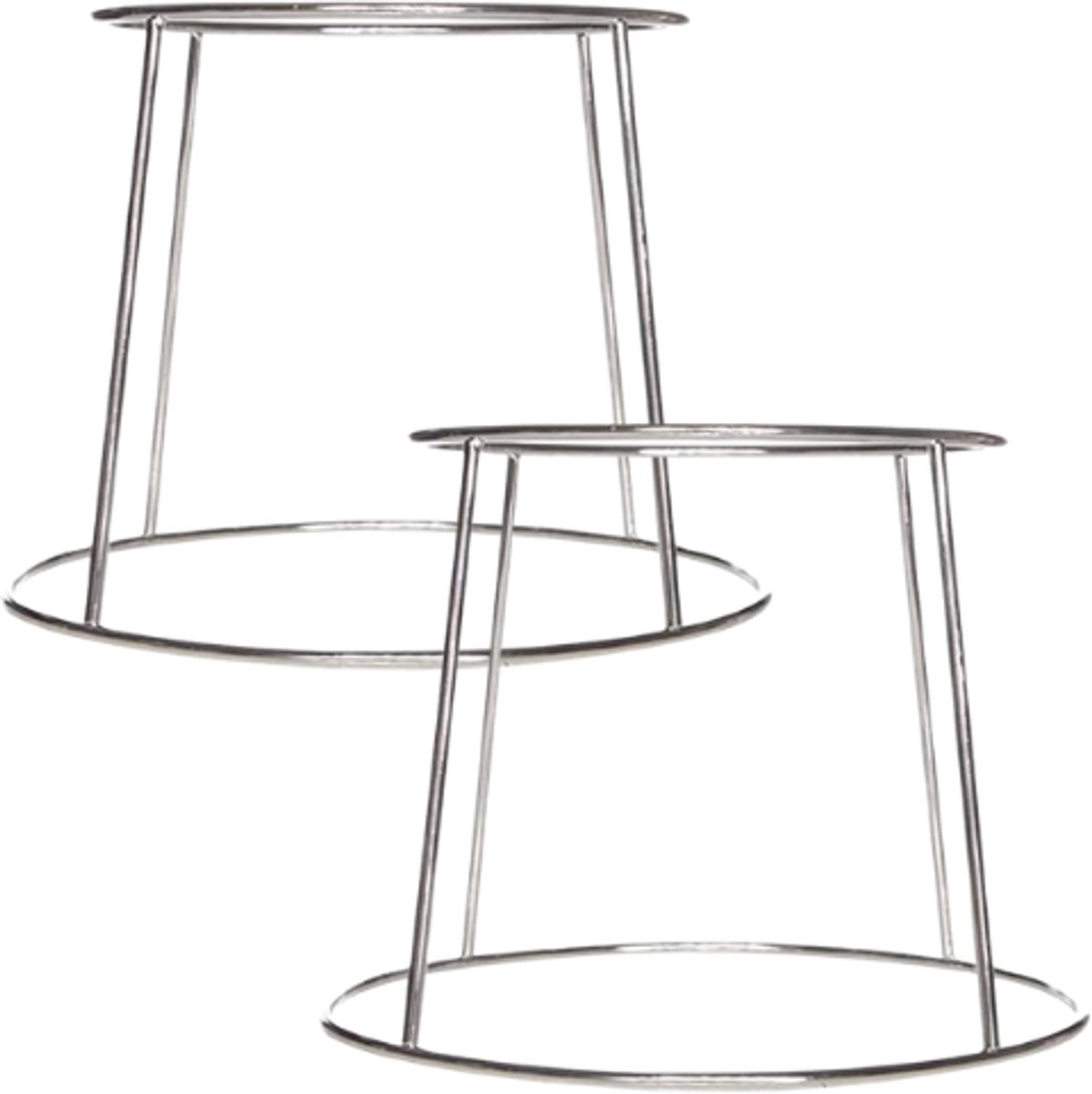 Plateaustandaard - Set van 2 - Bord Verhoger - Buffetverhoger - voor Buffet en Presentatie - 17cm in Hoogte - Zilver - Bordendragen - Bordverhoger