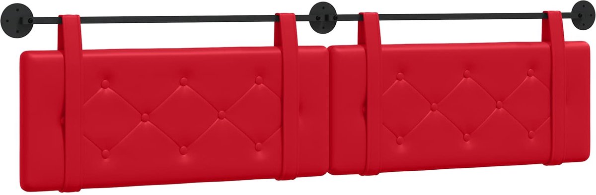 vidaXL - Hangend - hoofdbord - Rood - Kunstleer
