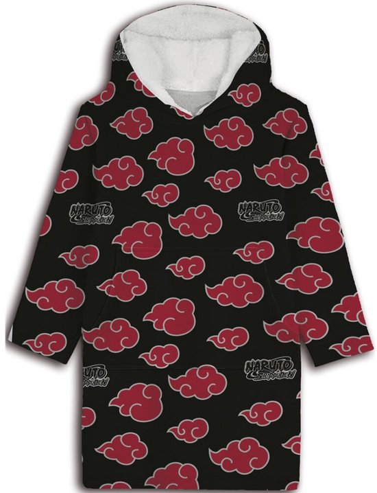 Naruto Hoodie Fleece Deken, Black Cloud - Volwassen - One Size