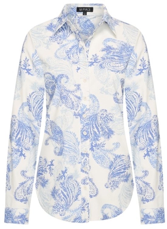MI PIACE - Travel Blouse Paisely Print 60840 Lavender Blue/Off White