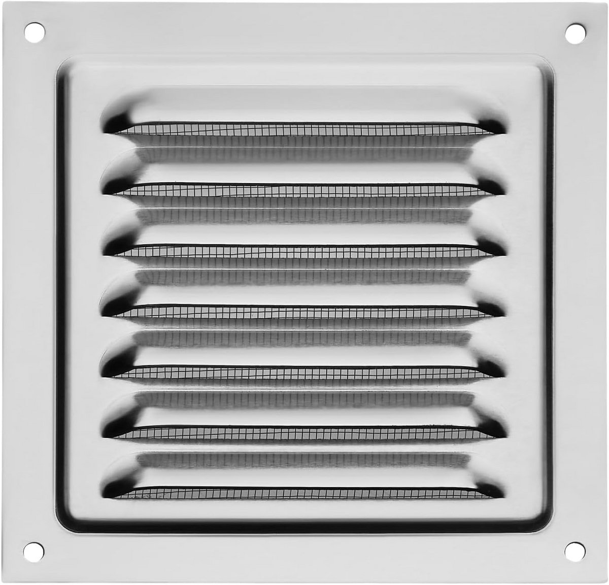 Aluminium ventilatierooster 125 x 125 mm met insectengaas voor effectieve ventilatie