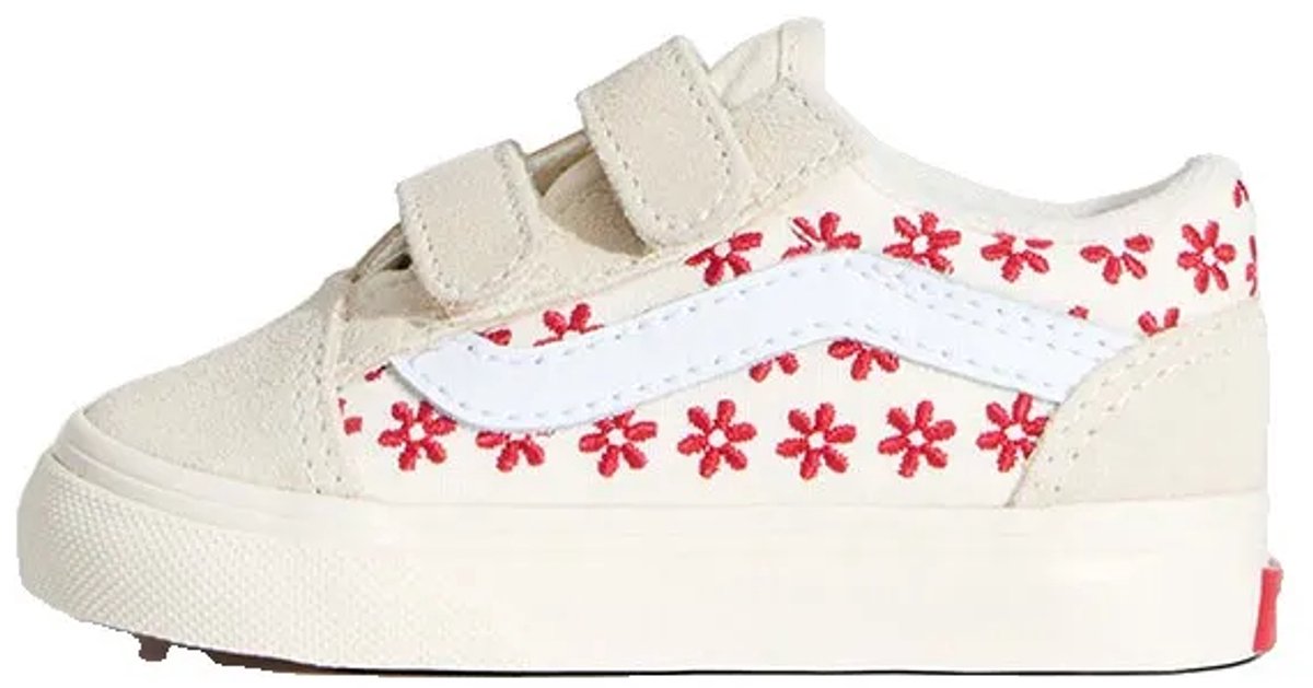 Vans Old Skool V Peuterschoenen 1/2 Kinderen Rood