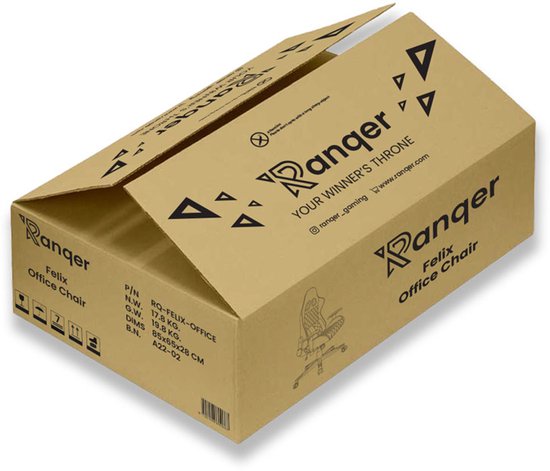 Ranqer Felix – Chaise gaming avec dossier et accoudoirs réglables – Siège gamer Noir