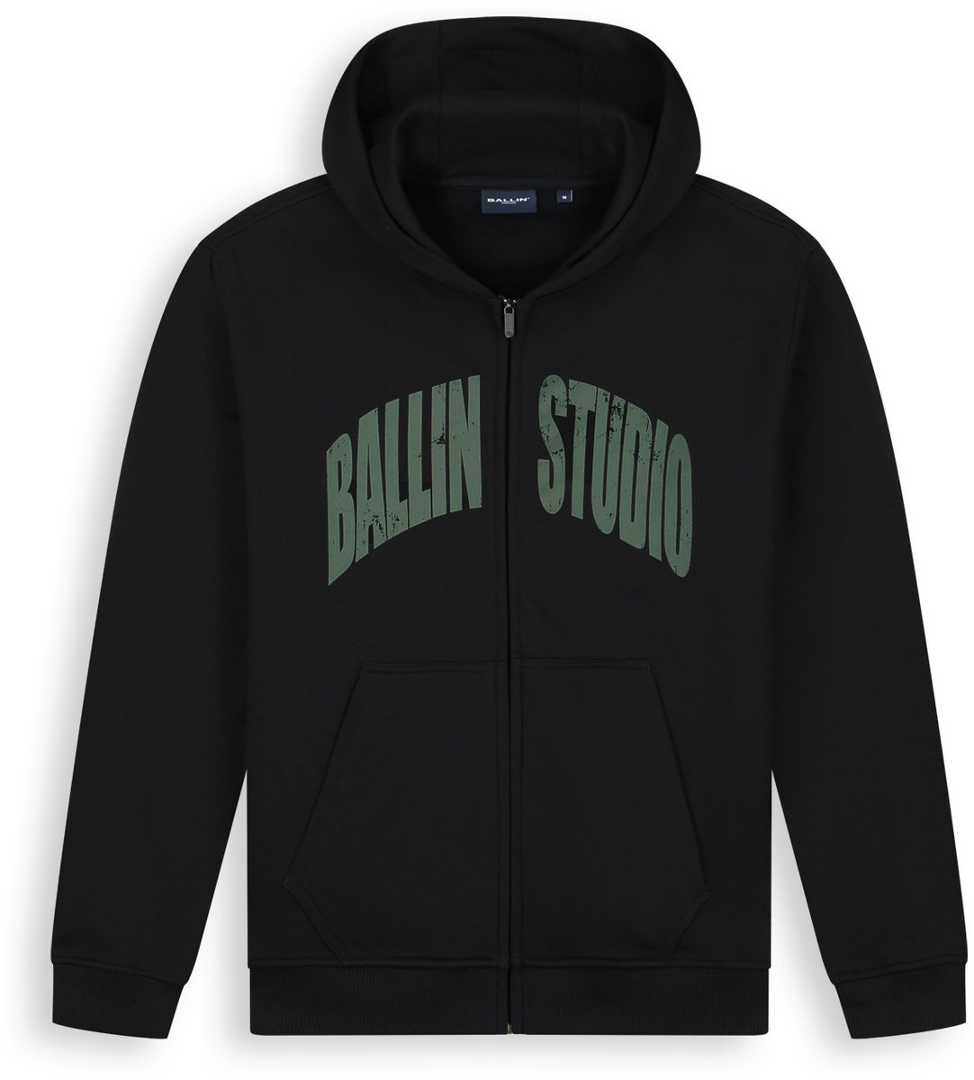 Ballin Amsterdam - Heren Loose fit Sweaters Zip-up LS - Black - Maat S