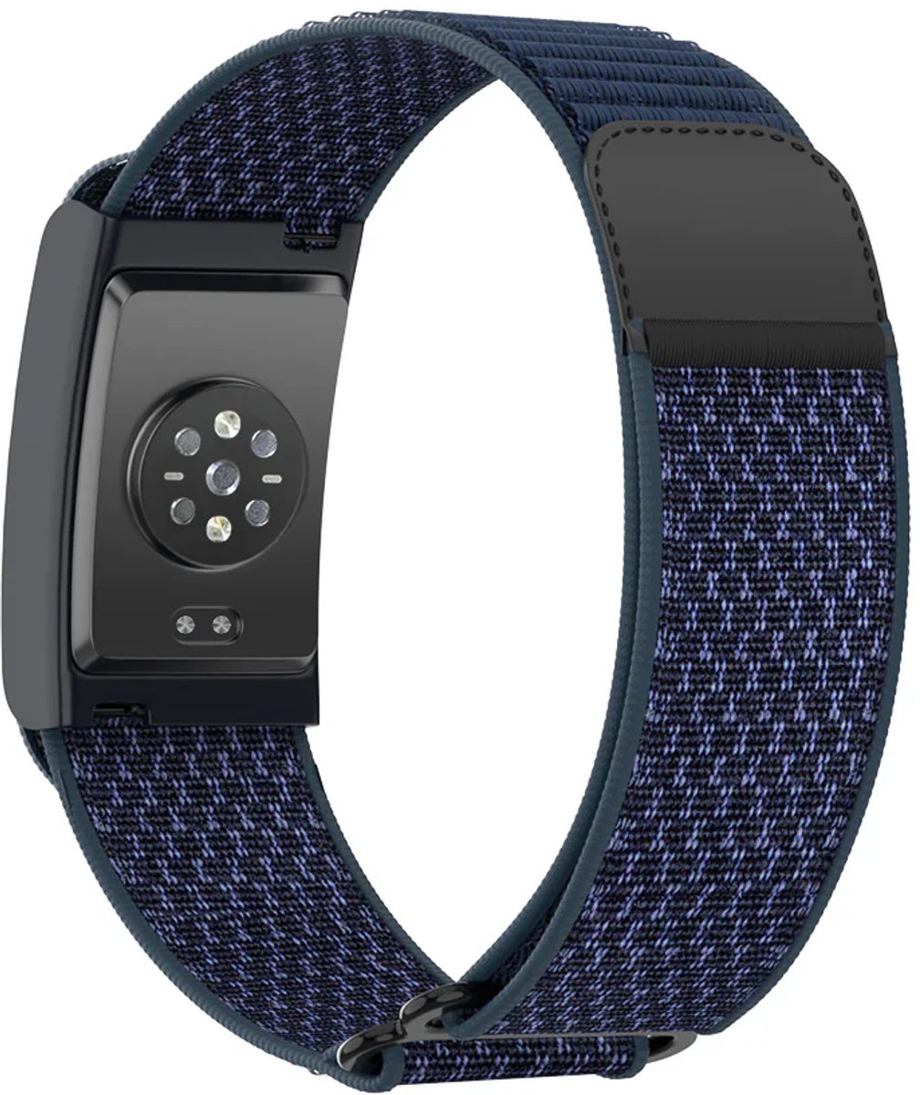 Strap-it Nylon bandje geschikt voor Amazfit Helio (Donkerblauw)