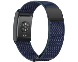 Strap-it Nylon bandje geschikt voor Amazfit Helio (Donkerblauw)