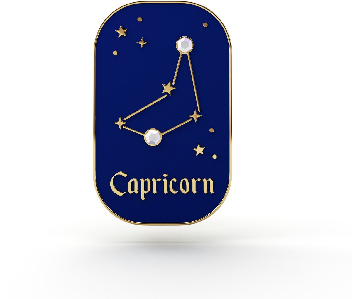 Pinets Horoscope - Damesbroche - 14K Goud - Zirkonia - Koziorożec