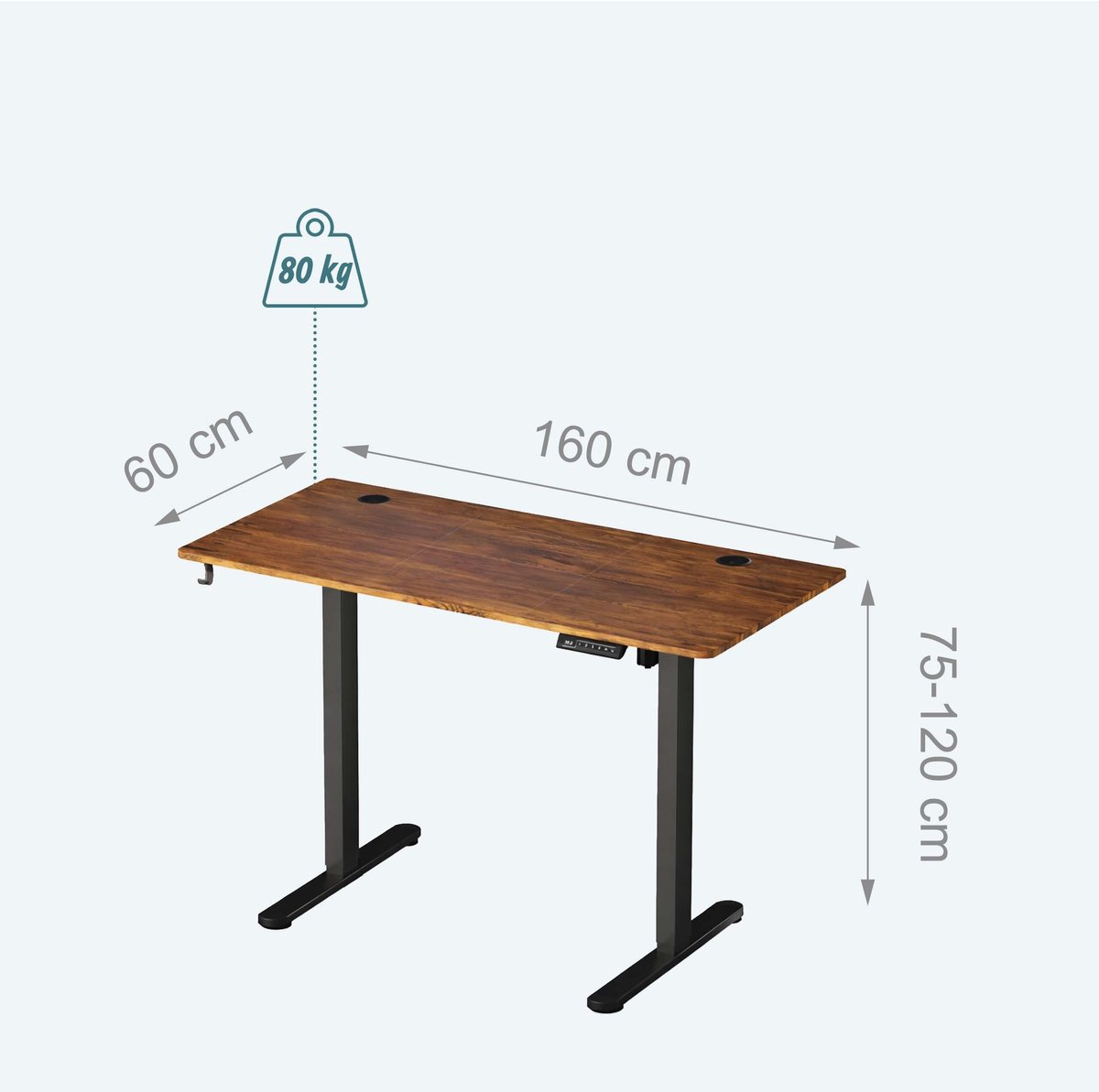 Zit Zit sta bureau 160x60cm - elektrisch verstelbaar thumbnail 2